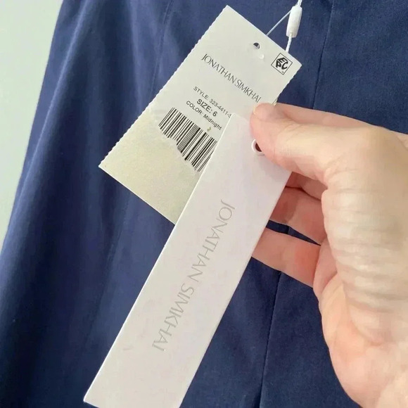 NWT Jonathan Simkhai Chase Front Slit Cotton-blend Pants Midnight size 6 - Picture 5 of 12